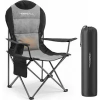 HOMECALL Campingstuhl Hochlehner 110cm mit Lendenwirbelstütze Klappstuhl Angelstuhl Faltbar (Bis 150kg, gepolstert, faltbar, stabil, 1 St), für Camp Garten Balkon