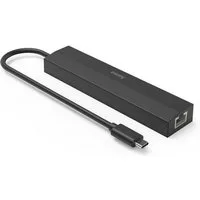 Hama USB-C Multiport Hub für Laptop mit 6 Ports, USB-A, USB-C, HDMI, LAN USB-Adapter USB-C zu RJ-45 (Ethernet), HDMI, USB Typ A, USB-C, 15 cm, Laptop Dockingstation, kompakt, schwarz