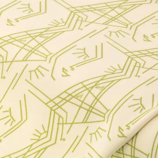 Scuba-Jersey "Grafisch", creme/grün