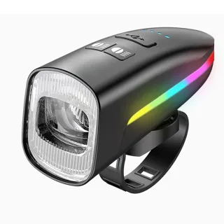 BIKIGHT Dual Distance Bike Headlight, RGB Design, USB Rechargeable, Waterproof, Safety for Night Cycling