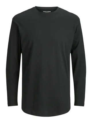 JACK&JONES - JJENOA TEE O-NECK LS NOOS black - Gr. - S