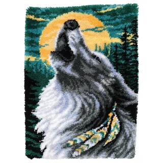 Knüpfteppich "Wolf", 55 x 81 cm