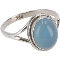 Guru-Shop Silberring Indischer Silberring mit klassischer Fassung -..