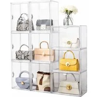 Creliv Vitrine Handtaschen Aufbewahrung – transparente Vitrine für Designer Taschen (2-St., 36x27x22cm) für Schuhe, Figuren, Modelle