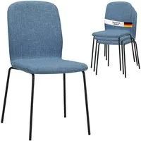Albatros International Esszimmerstuhl Esszimmer Stühle 4 er Set ENNA, Stuhl Stühle Esszimmerstühle, Küche (4er Set, Blau, Stoff Bezug), Küchenstuhl Küchenstühle Essstühle für den Esstisch Ess Stühle