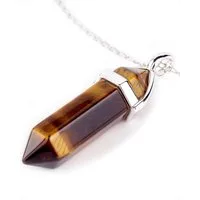 LAVISA Kette mit Anhänger LAVISA Obelisk Edelstein Halskette silber, echte Kristalle, Naturstein, Edelstein Halskette Schmuck Kristall Naturstein Edelsteinkette