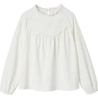 vertbaudet Langarmshirt Mädchen Blusenshirt mit Lochstickerei