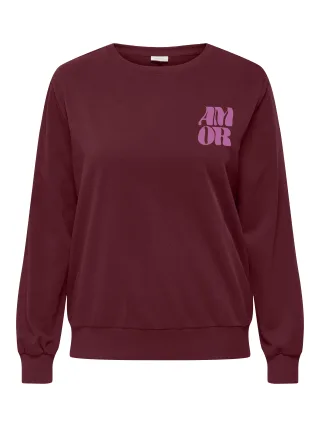 ONLY CARMAKOMA - CARNOMI ROCK L/S O-NECK SWT WEH Rumba Red - Gr. - 44