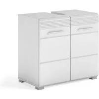 freiraum Waschbeckenunterschrank Linus in Weiß Hochglanz - 60x56x34cm (BxHxT)