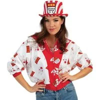 Fries Kostüm Damen Bomberjacke Jacke Kölle Alaaf Köln Karneval Fasching Rot Weiß