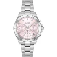 BOSS Multifunktionsuhr ALLEY 1502825, Quarzuhr, Armbanduhr, Damenuhr, Edelstahlarmband, analog, Tag