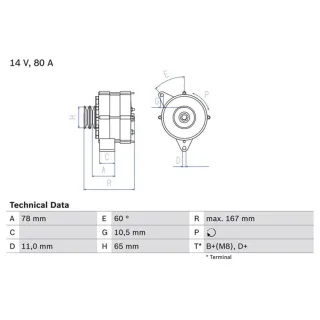 Bosch Lichtmaschine 80A Saab 900 9000