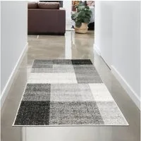 Carpetia Teppich Modern abstrakter Designerteppich mit Quadraten in creme anthrazit, rechteckig, Höhe: 9 mm