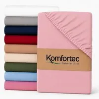 Komfortec Spannbettlaken Boxspringbett bis 15cm - 30cm Matratzenhöhe, Mikrofaser, Gummizug: Rundum, (1 Stück), 90x200 cm, Weiß
