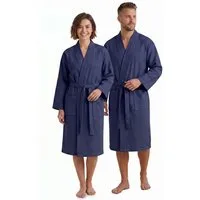 NYVI Bademantel Bademantel NYVISpa Waffelpique Baumwolle Unisex für Damen & Herren, Waffelpiqué, Schalkragen, Luftig Leicht Atmungsaktiv - perfekt für Sommer - für Männer & Frauen