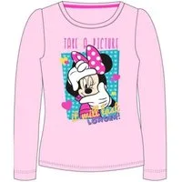 Disney Minnie Mouse T-Shirt Minnie Maus Langarm-Shirt "Take Adventure", Weiß & Rosa, Gr. 98–128