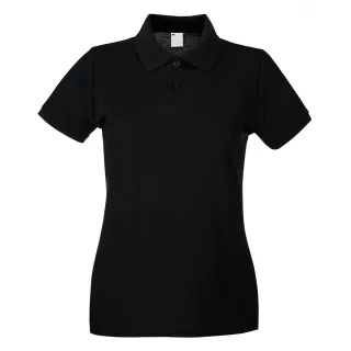 Fruit of the Loom - Poloshirt für Damen kurzärmlig (Schwarz)