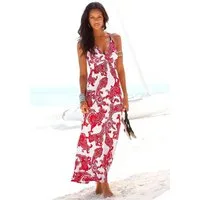 LASCANA Maxikleid mit verstellbarem Ausschnitt und gesmokter Taille, Jerseykleid Sommerkleid, Strandkleid, Viskosekleid, Boho-Kleid mit Paisleymuster