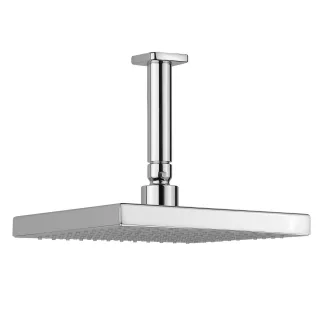 LAUFEN Kopfbrauseset, Deckenmontage Kopfbrause 202 x 202 mm Deckenarm Quadratische Rosette Durchflus HF960107100001