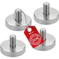 SO-TECH® Schraube Rändelschrauben M3-M10 DIN 635 Edelstahl V2A (SS304), (4 St), M3 x 10 mm, flache Ausführung ohne Schaft