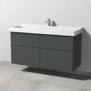 Sanipa 3way Waschtischunterbau zu Geberit Xeno2 Waschtisch mit 4 Auszügen, Anthrazit-Matt SM66422