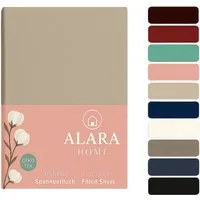 ALARA HOME Spannbettlaken 180x200 Baumwolle 100% Spannbetttuch Bettlaken Jersey 140x200, 90x200, Spannbetttuch,145 g/m², Topper,Rundumgummi, Atmungsaktiv