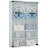 VCM Medizinschrank Medikamentenschrank Janula H. 91 x B. 60 x T. 17 Apothekerschrank abschließbar, hängend