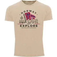 Neverless Print-Shirt Herren Vintage Shirt Norway Explore norwegische Flagge Norwegen mit Print