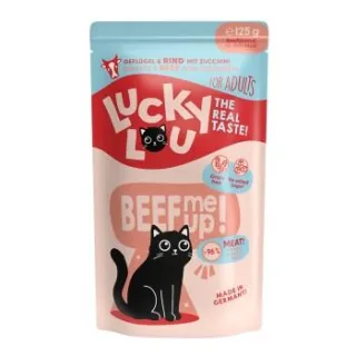Lucky Lou Nassfutter Katze Adult Geflügel und Rind 16x125 g