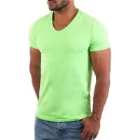 CARISMA T-Shirt Herren Uni Basic 4066 tief-breit geschnittener Ausschnitt vintage Look V-Ausschnitt unifarben kurzarm slim fit