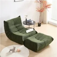STILVORA Sitzsack Relaxsessel Indoor-Lazy Sofa mit Fußstütze & Hochelastischer Schwamm