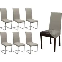 Beautex Stuhlhusse Jersey Baumwolle elastisch für Stühle und Schwingstühle 6er Set