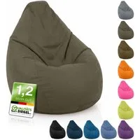 Green Bean Sitzsack Kinder Sitzsack Drop 60x60x90cm (mit Rückenlehne 60x60x90cm - Indoor Sitzkissen 220L EPS-Perlen Füllung, Kuschelig Waschbar), Bean Bag Bodenkissen Lounge Chair Sitzhocker Kindersitzsack