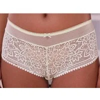 LASCANA Panty aus blumiger Jacquardspitze mit hübschem Accessoire