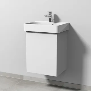 Sanipa 3way Waschtischunterbau zu Geberit Smyle Square Waschtisch mit 1 Tür, Weiß-Soft SM66843