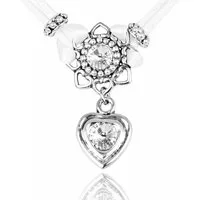LUISIA® Kette mit Anhänger Chiara mit Herzblüte, Strassherz und Premium Kristallen (inkl. Schmuckbox)