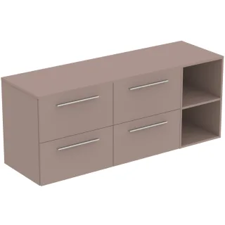 Ideal Standard Möbel-Set 160cm i.life B 4 Auszüge 2 off.Fächer Gr.Chrom Greige matt, T5840NH T5840NH