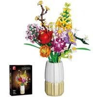 Esun 2-in-1 Vase Blumenstrauß Bauset Kunstblumen-Strauß-Sets für Erwachsene Spielbausteine, (Set, 1458 St., Komplettset), Muttertag Geburtstag Valentinstag 1458 St.