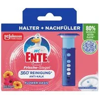 WC Ente Frische-Siegel Starter-Set inkl. 1 Nachfüller, Flower Oasis, 36 ml WC-Reiniger