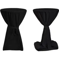 TexDeko Stehtischhusse Premium für Bistrotisch mit Schleifenband Bartisch-Überzug blickdicht, unifarben, Farbe & Durchmesser: nach Wahl