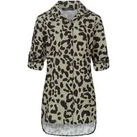 CLOUD 5IVE Klassische Bluse CLOUD 5IVE Leo All Over Turn-Up Bluse