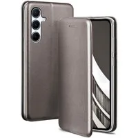 ONEFLOW Handyhülle für Samsung Galaxy A56 5G Premium Hülle Business Cover Grau 6,7 Zoll, 360 Grad Schutzhülle Flip Case Etui Klapphülle Dünn Leder Handy Tasche