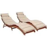 MERXX Gartenliege Havanna, 2 Liegen, inkl. Wendeauflagen, Eukalyptusholz, klappbar, FSC® Mix