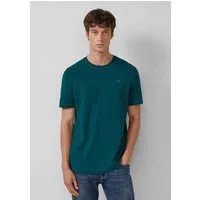 s.Oliver Kurzarmshirt T-Shirt Heavy Jersey T-Shirt mit Crew Neck und Logo-Print