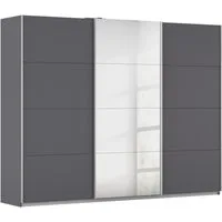 rauch Schwebetürenschrank Kleiderschrank Schrank Garderobe Wäscheschrank Ankleide KULMBACH (Breite 271 cm) in 2 Höhen erhältlich, mit Metallgriffleisten MADE IN GERMANY