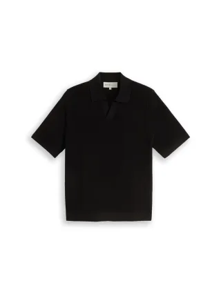 Denim Tom Tailor - Piqué Strick-Poloshirt aus Baumwolle Black - Gr. - L