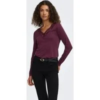 ONLY Langarmshirt ONLIDA L/S V NECK LACE TOP CS JRS Viskosemischung, regular fit