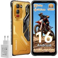 blackview FORT 5 Android 16, 108 MP Hauptkamera, AI inkl. 45W Outdoor Handy (6,78 Zoll, 256 GB Speicherplatz, 108 MP Kamera, Amdroid 16, 108MP, 120Hz, IP68/IP69K, NFC, Night vision)