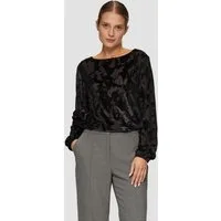 s.Oliver Langarmshirt T-Shirt Transparentes Samt-Longsleeve mit All-over-Muster