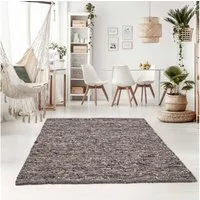 TaraCarpet Wollteppich TaraCarpet Handwebteppich Oslo, rechteckig, Höhe: 10 mm, Schurwolle Handgewebt grau multi Wohnzimmer Schlafzimmer 070x130 cm